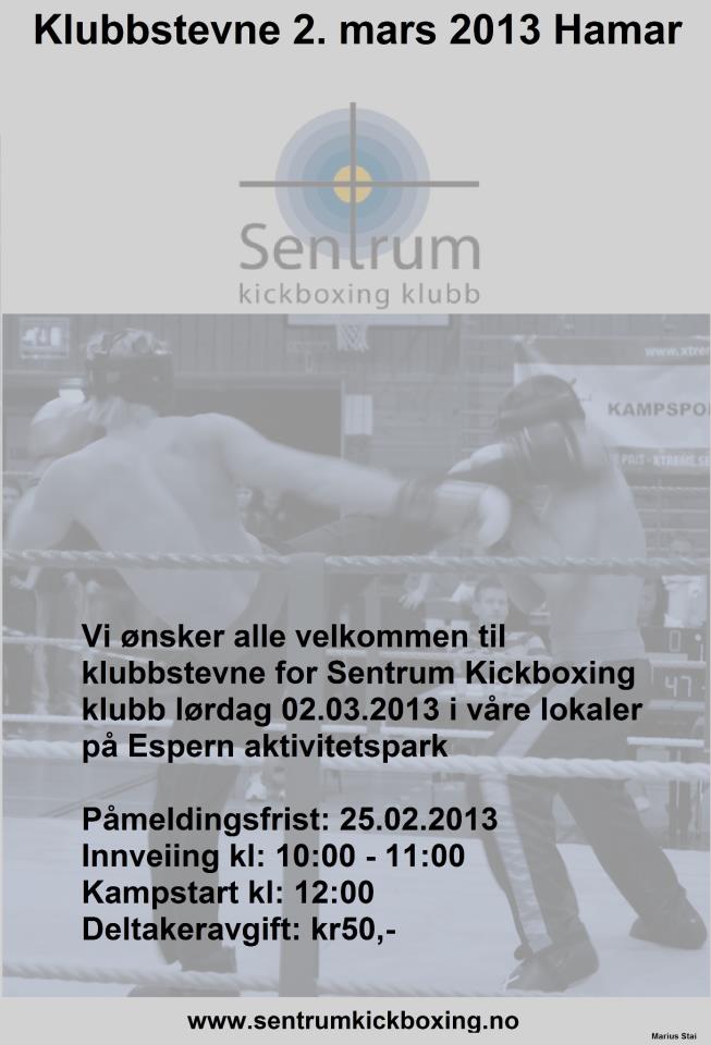 Resultater fra klubbstevne 2.mars. Sentrum Kickboxing Hamar