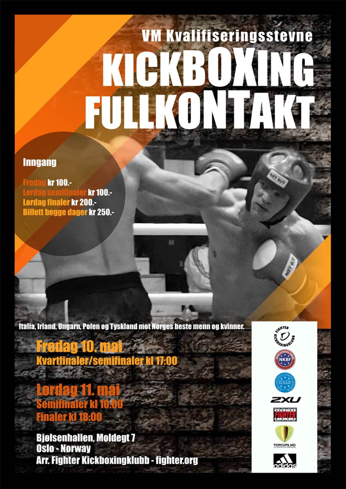Khysein stiller til VM kvalifiseringsstevne i fullkontakt kickboxing 10-11 mai Bjølsenhallen i Oslo.